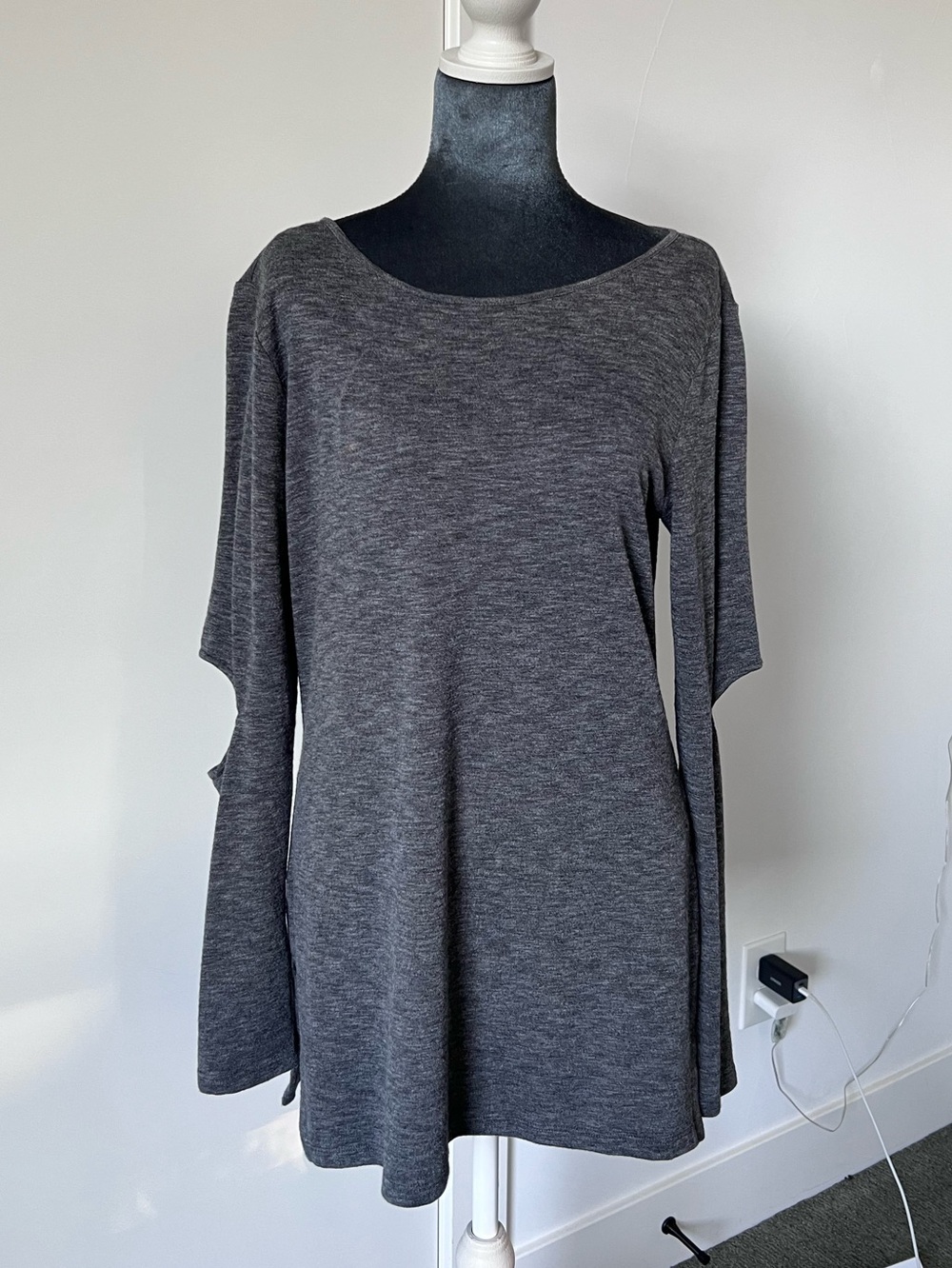 Michael Kors Charcoal Scoop Neck Swing Sweater